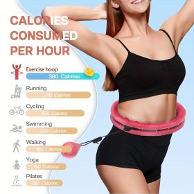 Adjustable Weighted Fitness Ring - Enhance Core Strength With 22 Detachable Knots  High-Intensity Calorie Burning Fitness Hoop - Muscle Sculpting Trai (Color: pink)