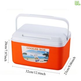 5.2/8.4/13.7/28.5/47.5QT Picnic Insulated Box, Fresh-Keeping Box, Outdoor Picnic, Barbecue, Camping Portable Insulated Box, Orange Fresh-Keeping (orange: 8.4QT/8L-1pc)