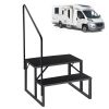 Hot Tub Steps Outdoor, 2 RV Steps with Handrail, Portable RV Stairs 3 Step, Heavy Duty Truck Camper Steps Ladders for Travel Trailers, 5th Wheel