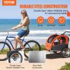 VEVOR Bike Trailer for Toddlers, Kids, Double Seat, 100 lbs Load, 2-In-1 Canopy Carrier Converts to Stroller