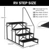 Hot Tub Steps Outdoor, 2 RV Steps with Handrail, Portable RV Stairs 3 Step, Heavy Duty Truck Camper Steps Ladders for Travel Trailers, 5th Wheel