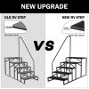 Hot Tub Steps Outdoor, 2 RV Steps with Handrail, Portable RV Stairs 3 Step, Heavy Duty Truck Camper Steps Ladders for Travel Trailers, 5th Wheel