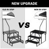 Hot Tub Steps Outdoor, 2 RV Steps with Handrail, Portable RV Stairs 3 Step, Heavy Duty Truck Camper Steps Ladders for Travel Trailers, 5th Wheel